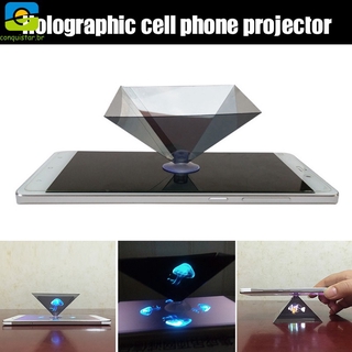 Proyector Portátil Holográfico 3D Con Soporte De Pantalla Piramidal Mini Universal Para Teléfonos Inteligentes