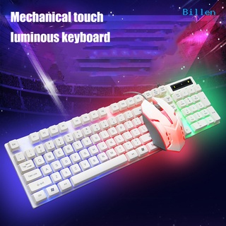 billen - juego de ratón de teclado con cable luminoso con interfaz usb, accesorios de ordenador