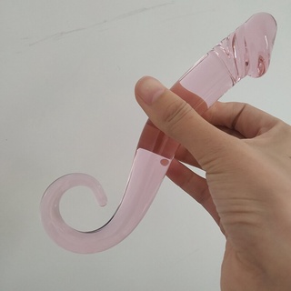 Hippocampus Shape Pink Glass Dildo Penis Cock Anal Plug Adult Sex Toys Female Masturbation Butt PlugSex Toys xiB8