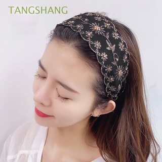 tangshang moda borde ancho diadema simple cristal bordado diadema mujeres encaje elegante estilo coreano temperamento retro flor headwear/multicolor