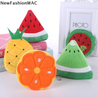 [newfashionwac] suave felpa sandía naranja fruta mujeres monedero mini lindo oval cremallera venta caliente (1)
