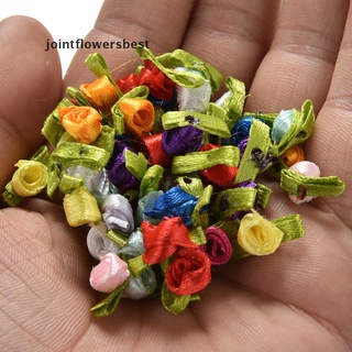jfmx 50/100cps cinta rosa diy boda flor satén apliques artesanía hojas gloria