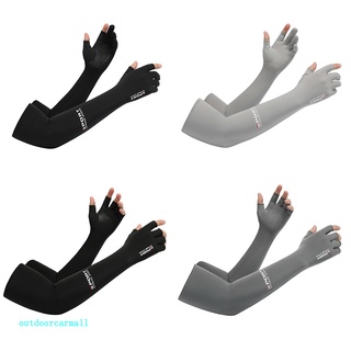 Mangas de brazo de hielo Unisex protección UV protector solar 2/medio dedo cubiertas de brazo