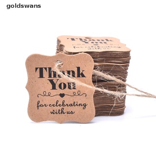 goldswans 100pcs papel kraft agradecimiento etiquetas de regalo con yute twine diy boda artesanía etiquetas