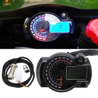 12V Universal Motocicleta LCD Digital Medidor Velocímetro Odómetro Tacómetro Viaje 7 Colores Ajustable Retroiluminación Scooter Instrumento