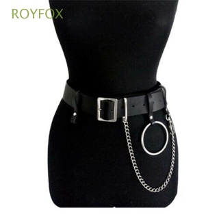 royfox nueva borla cinturón de cuero pu vientre collar de cintura cadena moda rock punk metal hip hop joyería corporal