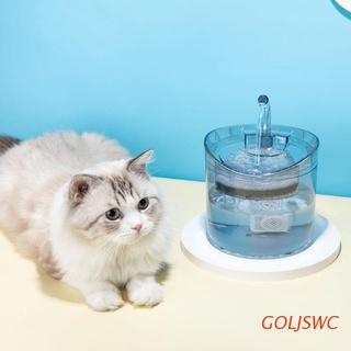 goljswc automático gato fuente de agua perro dispensador de agua para mascotas alimentador con filtro transparente bebedor fuente para gatos
