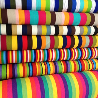 Impresión de tela de lona de algodón colorido arco iris raya tela DIY cortina de trabajo a mano sofá mantel almohada tela de lino kain 100x150cm