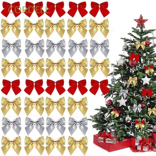CORDELL 12 piezas Bowknot Oro Decoraciones Colgantes Arcos de Navidad Ligero Reutilizable Decoración navideña Año nuevo Decoración de regalo Navidad Adornos Para Arbol De Navidad/Multicolor