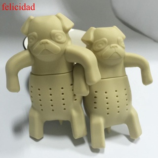 FELICIDAD Hot Silicone Tea Coffee Infuser Pug In A Mug Teapot Herbal Spice Strainer Filter
