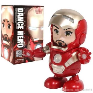 Vengadores Ironman Super héroe inteligente danza Robot con música y luz LED juguetes de niños