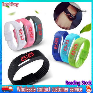 Nt reloj de pulsera deportivo LED rojo de silicona para hombres y mujeres/pulsera Digital táctil