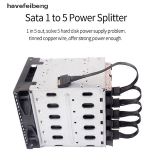 [Havefeibeng] DIY Molex 4pin IDE 1 to 5 SATA 15Pin Hard Drive Power Supply Splitter Cable Cord DFAX
