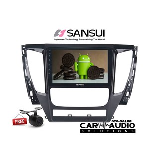 Sansui Android 9 pulgadas pantalla táctil OEM Pajero Sport 2016-Now plus juego de cámara inversa CCD Nightvision Set