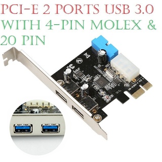 PCI-E A USB 3.0 2 Puertos Con Molex De 4 Pines Y Adaptador De Tarjeta Express De 20 shuixudeniseAli