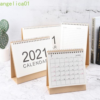 ANGELICA01 Creative Coil Calendar For School Office home Daily Schedule 2021 Desktop Calendar Timetable Planner Table Dates Reminder Simple Series Organizer Office Supplies 4 Size Yearly Agenda