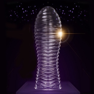 uanha Clear Reusable Penis Sleeve Condom Extension Increase Delay Ejaculation Male Sex Toy for Home