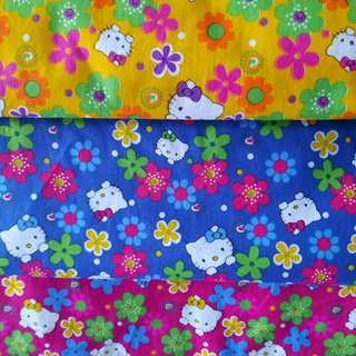 Hello Kitty flor Patchwork tela de algodón