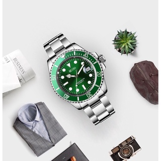 Reloj para hombre Calendario con lupa Reloj para hombre Reloj verde fantasma de agua Reloj de cuarzo