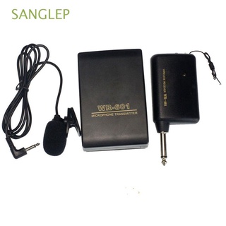 SANGLEP Audio FM transmisor - receptor Discurso Solapa Lavalier Microfono inalambrico Portable Sesión Altavoz Karaoke Sistema de microfono de clip