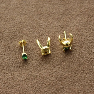 [jj] nuevos pendientes elegantes de metal de color dorado verde de cristal artificial con forma de casco loki para mujer (5)