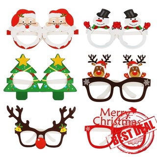 9 unids/set lindo santa claus antler gafas muñeco de nieve gafas de navidad fiesta i7t9
