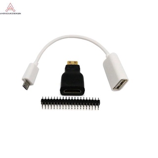 3 en 1 para Raspberry Pi Zero Ad Ter Kit a HDMI compatible Cro Usb-Usb hembra (1)
