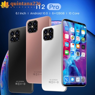 QT- 6.1-inch I12 Pro Smart Phone 6+128gb Fingerprint Bluetooth Unlock Mobile Phone