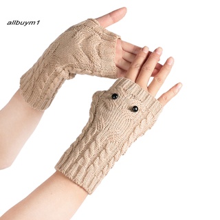 (allbuy) guantes de brazo de fibra acrílica deportes al aire libre de punto guantes antideslizantes al aire libre