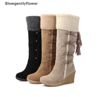 Blowgentlyflower 2021 Snow Boots Women Winter Shoes Warm Cotton Shoes Cold Winter Knee High Boots BGF