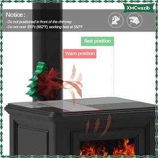 [listo stock] 5 cuchillas chimenea ventilador de navidad diseño de árbol estufa ventilador quemador silencioso ecológico eficiente max 310cfm circula caliente para