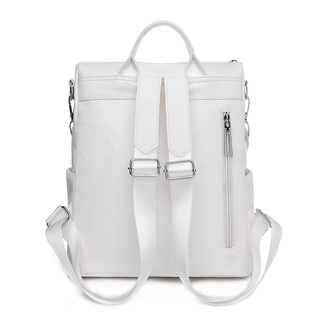 Mochila Blanca Para Las Mujeres De Cuero De Viaje Mujer Hombro Libro Bolsa Multifunción Backbag Señoras Impermeable nylon bagpacks (5)