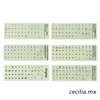 cecilia - pegatinas fluorescentes para teclado, impermeable, luminosas