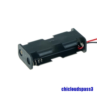 1Pc negro plástico titular de la batería caso w cableado para 2 pilas AA