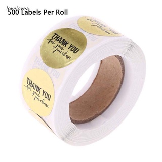 lov 500pcs Round Gold Thank You for Your Purchase Stickers Seal Labels Scrapbooking Package Sticker