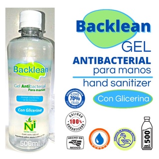 Gel Antibacterial BacKlean 500ml. para manos (no reseca su piel)
