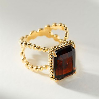 Nuevo anillo de mujer con piedras preciosas cuadradas rojas Vintage