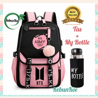 Bts Kpop modelo de mujer bolsa escolar para niñas negro rosa Premium mochila Can CO.