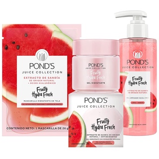 Pond's Cuidado Facial Fruity Hydra Fresh Sandía Mascarilla 26g + Gel hidratante 110g + Limpiador Facial 200ml