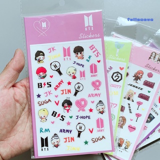Kpop BTS Blackpink Twice PVC DIY Scrapbook Album Decorative Stickers Decals fullemove