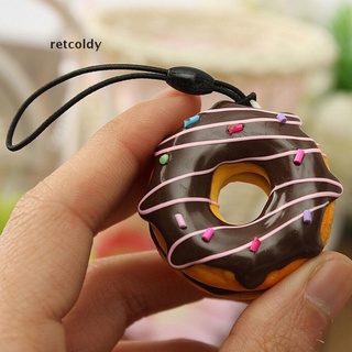 [retc] 4,5 cm crema perfumada fruta donut squishy pan llavero bolsa teléfono charm correa caliente m2