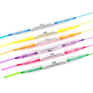 Csu 6 colores resaltador bolígrafos doble punta ancho cincel y punta fina marcador marcadores pluma para adultos estudiantes niños escuela oficina suministros para el hogar