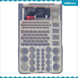 [LSXQ] 93Pcs Battery Organizer Storage Case With Removable Tester Various Sizes