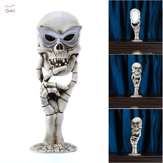 adorno de esqueleto de resina con espejo creativo de halloween accesorios decoración para el hogar sala de estar dormitorio