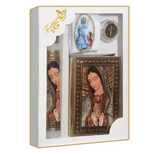Biblia Primera Comunion Repujado Virgen Busto Marco (vela+Rosario)