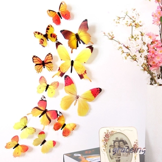 Juego de 12 hermosas etiquetas adhesivas de mariposa 3D