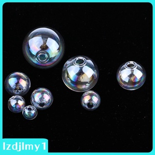8Pcs Mini Clear Glass Globe Bottle Beads, Wish Glass Ball Bottles for DIY Pendant Charms Necklace Making, Hanging