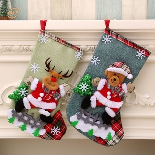 Calcetines De navidad con estampado De muñeco De nieve, santa claus, reno, oso