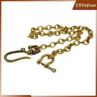 Mens Wallet Chain Gold Plated Brass Pants Chain Biker Trucker Punk Key Chain (5)