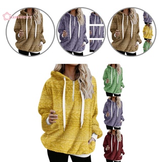 [xiangsicity] casual jersey sudadera con capucha de manga larga cómoda mujer sudadera dobladillo elástico para invierno